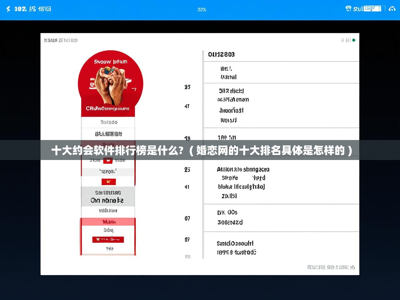  十大约会软件排行榜是什么?  ( 婚恋网的十大排名具体是怎样的 )