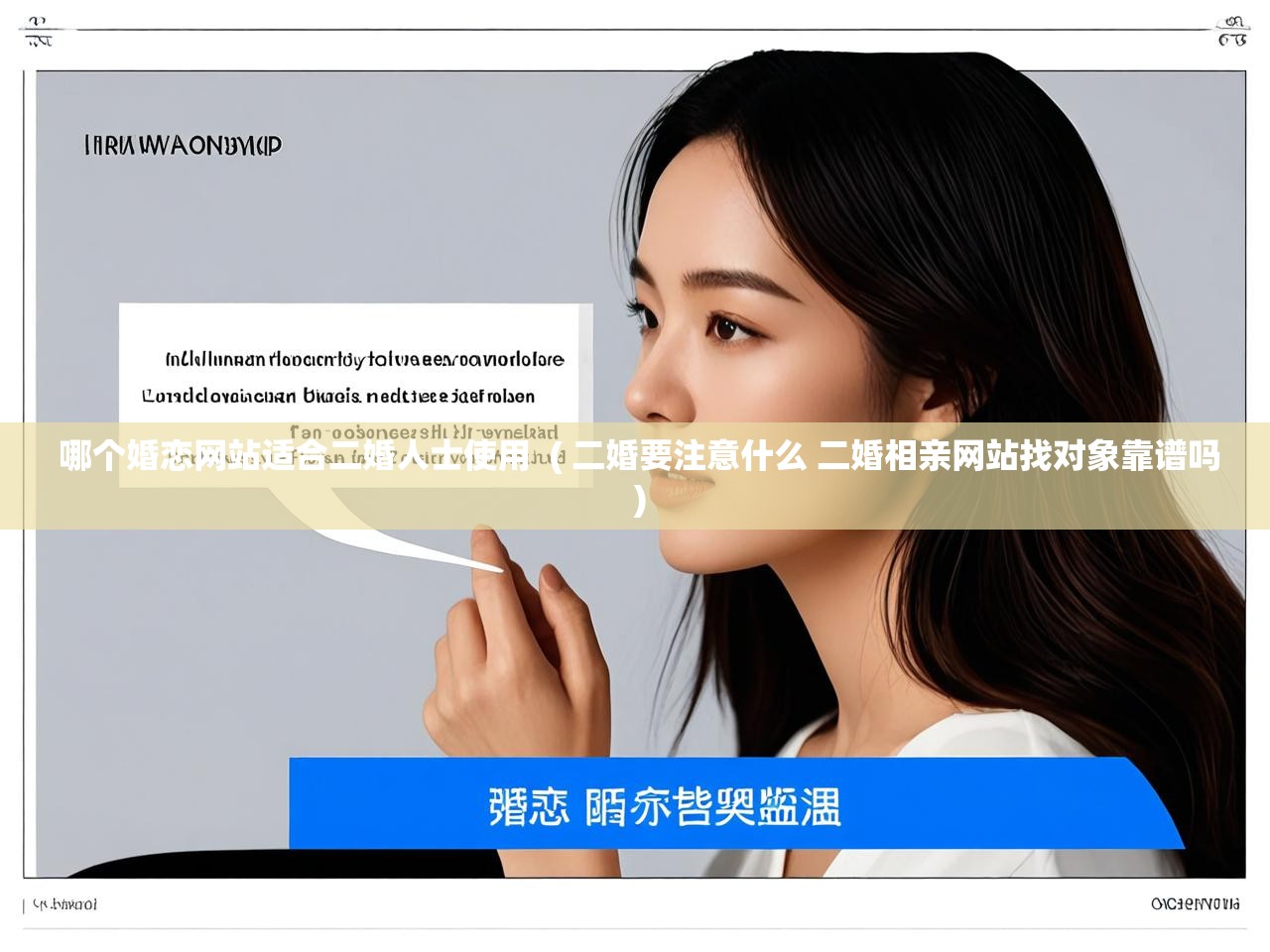 详细阅读: 哪个婚恋网站适合二婚人士使用  ( 二婚要注意什么 二婚相亲网站找对象靠谱吗 )  哪个婚恋网站适合二婚人士使用  ( 二婚要注意什么 二婚相亲网站找对象靠谱吗 )