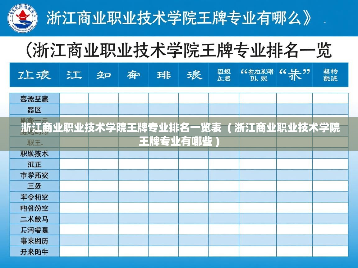 浙江商业职业技术学院王牌专业排名一览表  ( 浙江商业职业技术学院王牌专业有哪些 )  浙江商业职业技术学院王牌专业排名一览表  ( 浙江商业职业技术学院王牌专业有哪些 )