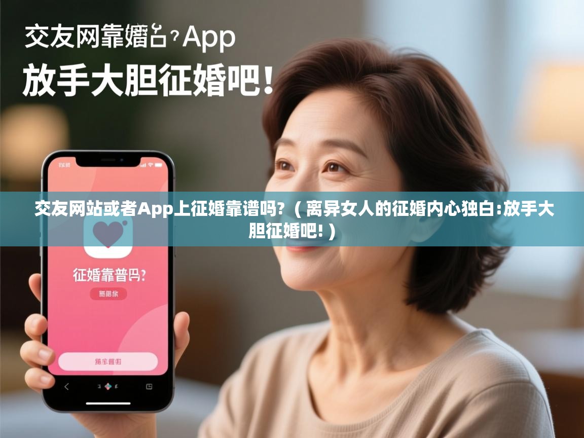 详细阅读: 交友网站或者App上征婚靠谱吗?  ( 离异女人的征婚内心独白:放手大胆征婚吧! )  交友网站或者App上征婚靠谱吗?  ( 离异女人的征婚内心独白:放手大胆征婚吧! )