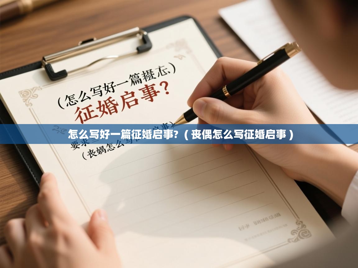 详细阅读: 怎么写好一篇征婚启事?  ( 丧偶怎么写征婚启事 )  怎么写好一篇征婚启事?  ( 丧偶怎么写征婚启事 )