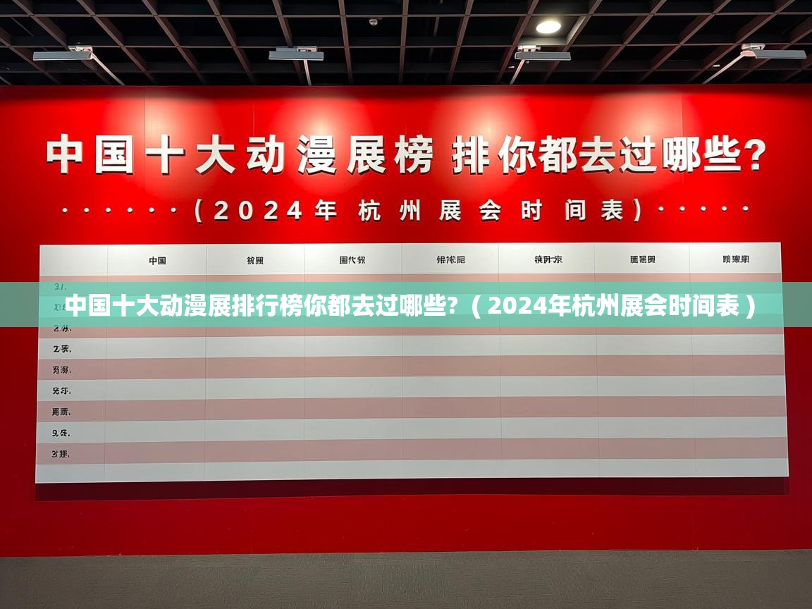 中国十大动漫展排行榜你都去过哪些?  ( 2024年杭州展会时间表 )  中国十大动漫展排行榜你都去过哪些?  ( 2024年杭州展会时间表 )