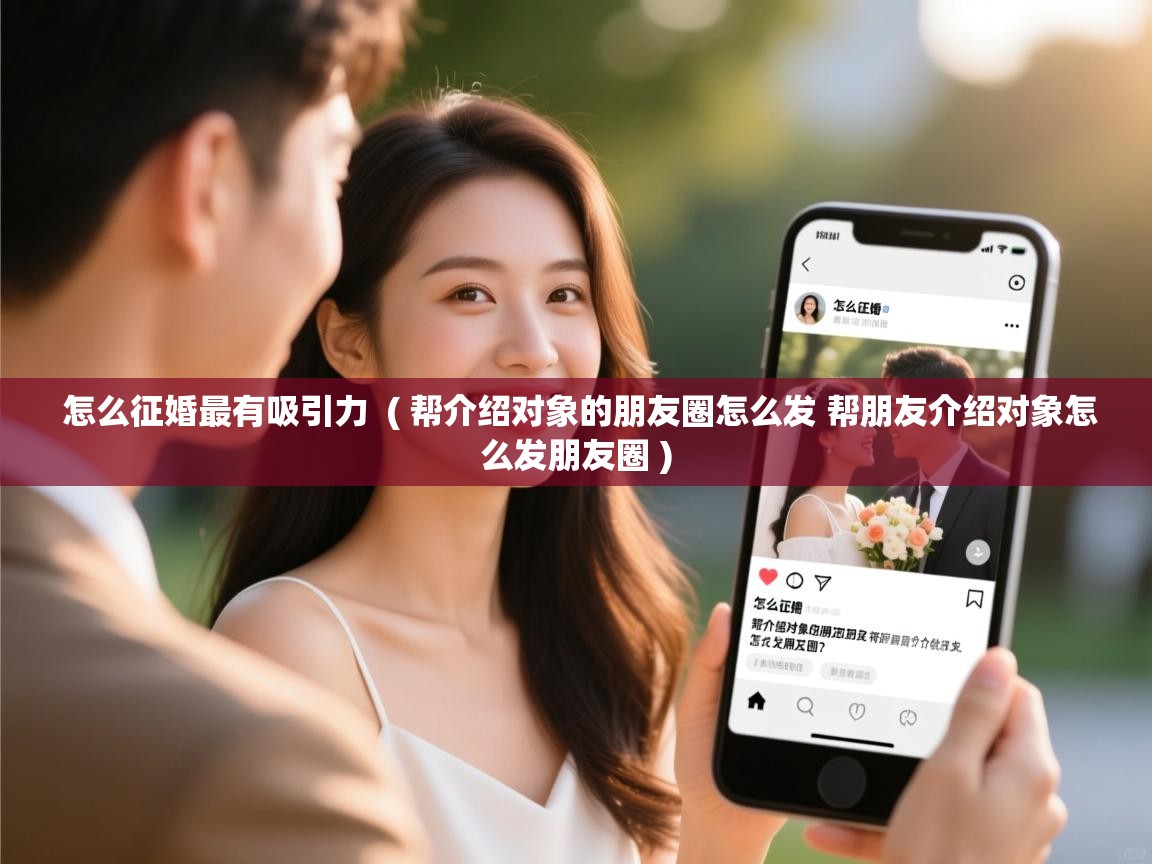 详细阅读: 怎么征婚最有吸引力  ( 帮介绍对象的朋友圈怎么发 帮朋友介绍对象怎么发朋友圈 )  怎么征婚最有吸引力  ( 帮介绍对象的朋友圈怎么发 帮朋友介绍对象怎么发朋友圈 )