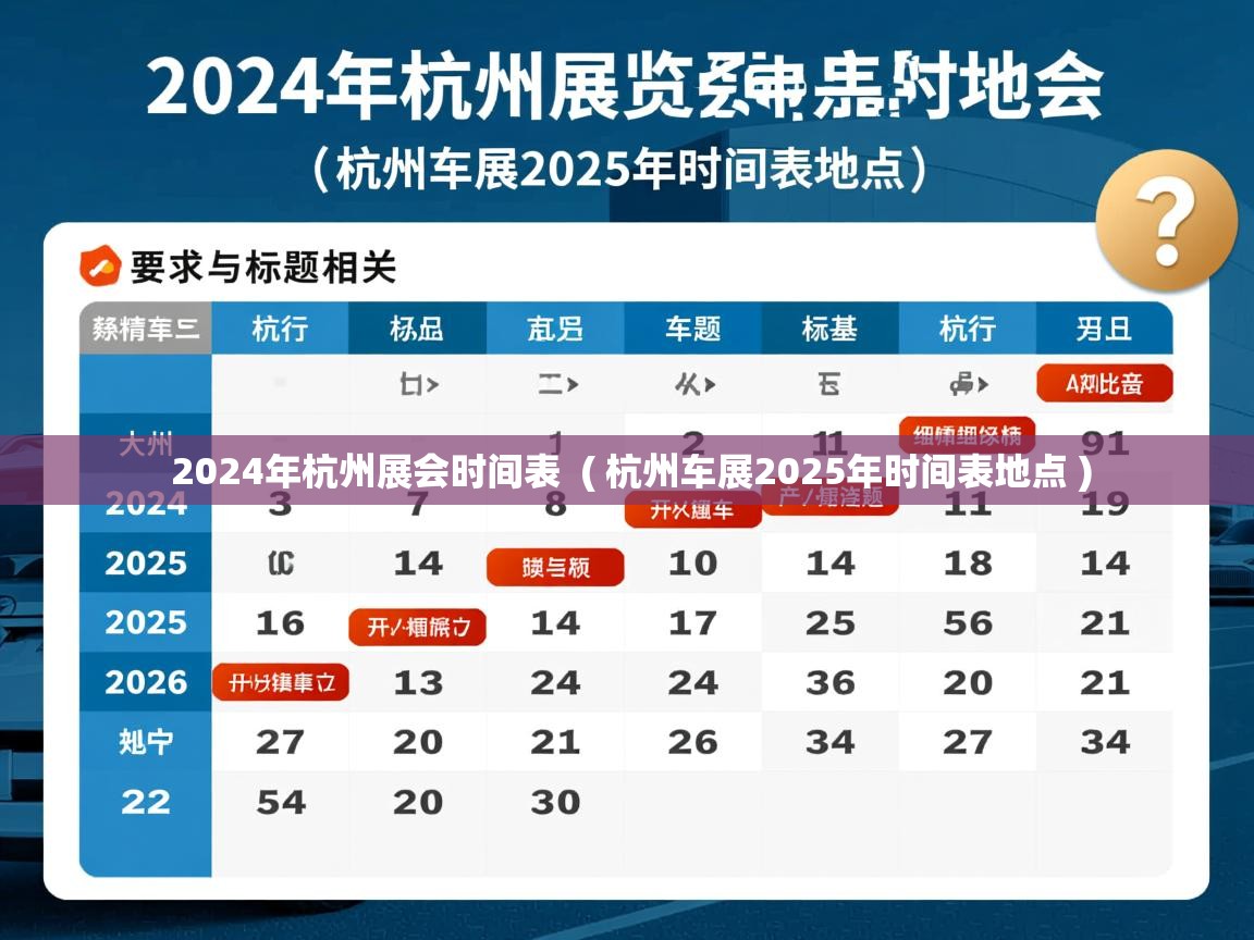 2024年杭州展会时间表  ( 杭州车展2025年时间表地点 )  2024年杭州展会时间表  ( 杭州车展2025年时间表地点 )