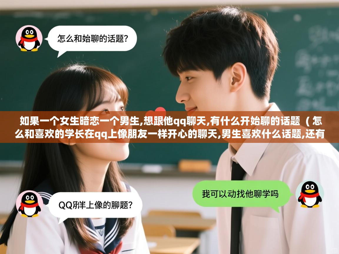  如果一个女生暗恋一个男生,想跟他qq聊天,有什么开始聊的话题  ( 怎么和喜欢的学长在qq上像朋友一样开心的聊天,男生喜欢什么话题,还有我可以主动找他聊天吗?会显得我 )