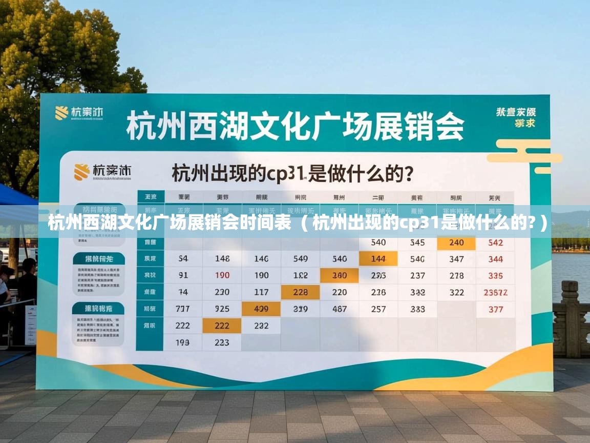 杭州西湖文化广场展销会时间表  ( 杭州出现的cp31是做什么的? )  杭州西湖文化广场展销会时间表  ( 杭州出现的cp31是做什么的? )