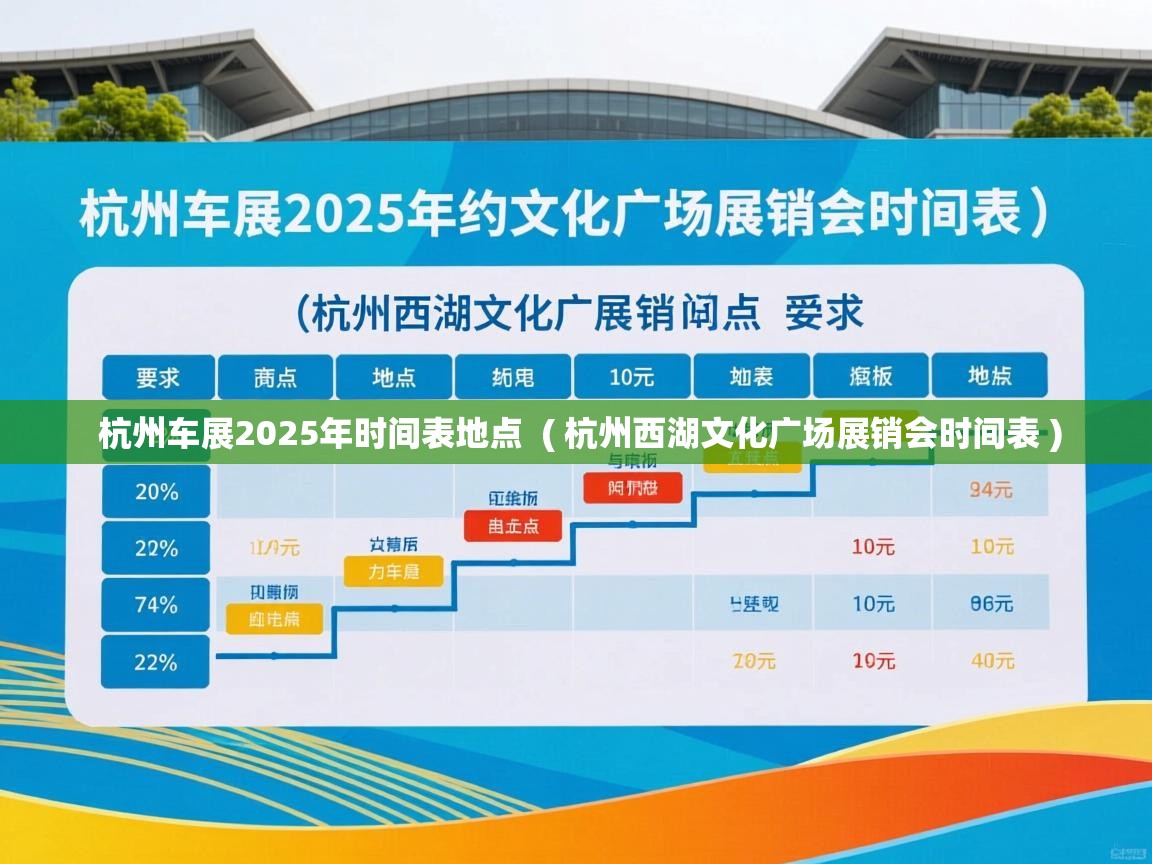 详细阅读: 杭州车展2025年时间表地点  ( 杭州西湖文化广场展销会时间表 )  杭州车展2025年时间表地点  ( 杭州西湖文化广场展销会时间表 )