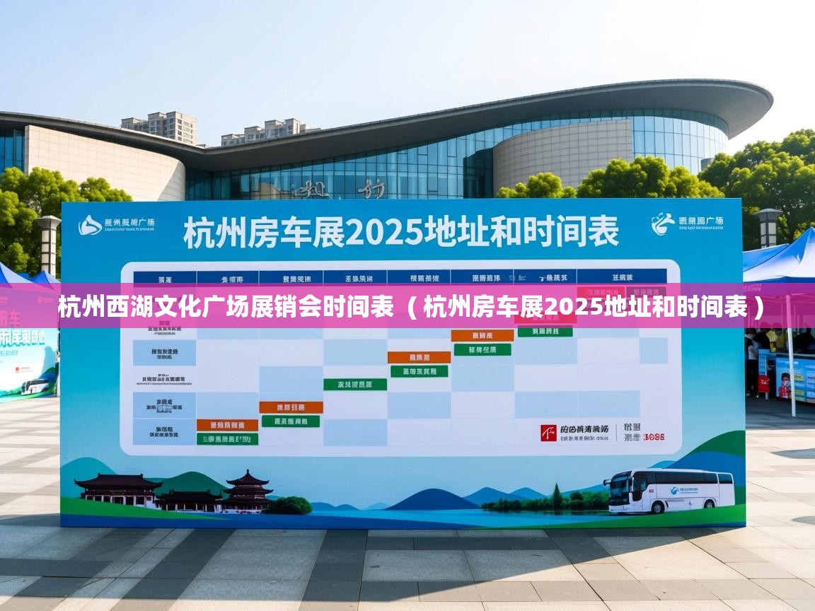 详细阅读: 杭州西湖文化广场展销会时间表  ( 杭州房车展2025地址和时间表 )  杭州西湖文化广场展销会时间表  ( 杭州房车展2025地址和时间表 )