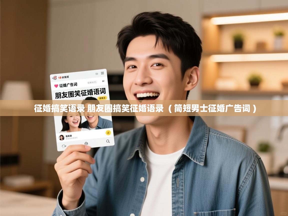 详细阅读: 征婚搞笑语录 朋友圈搞笑征婚语录  ( 简短男士征婚广告词 )  征婚搞笑语录 朋友圈搞笑征婚语录  ( 简短男士征婚广告词 )