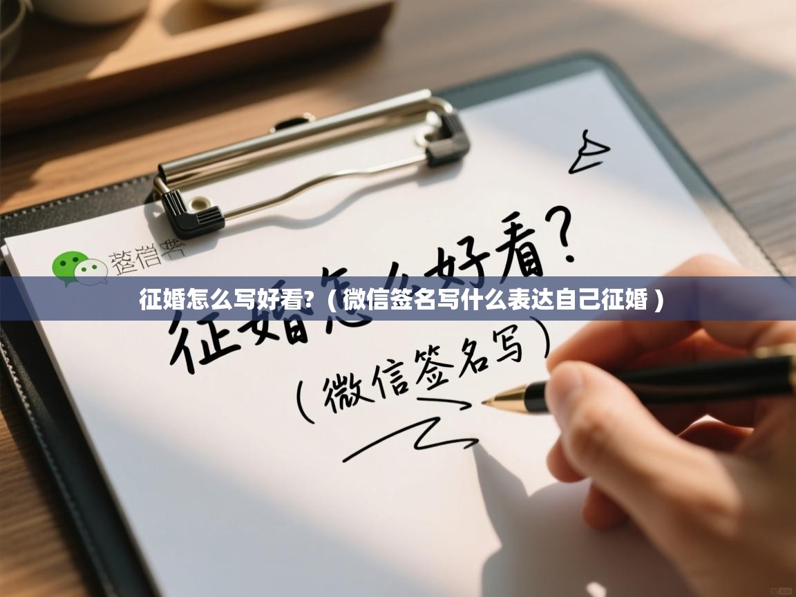 详细阅读: 征婚怎么写好看?  ( 微信签名写什么表达自己征婚 )  征婚怎么写好看?  ( 微信签名写什么表达自己征婚 )