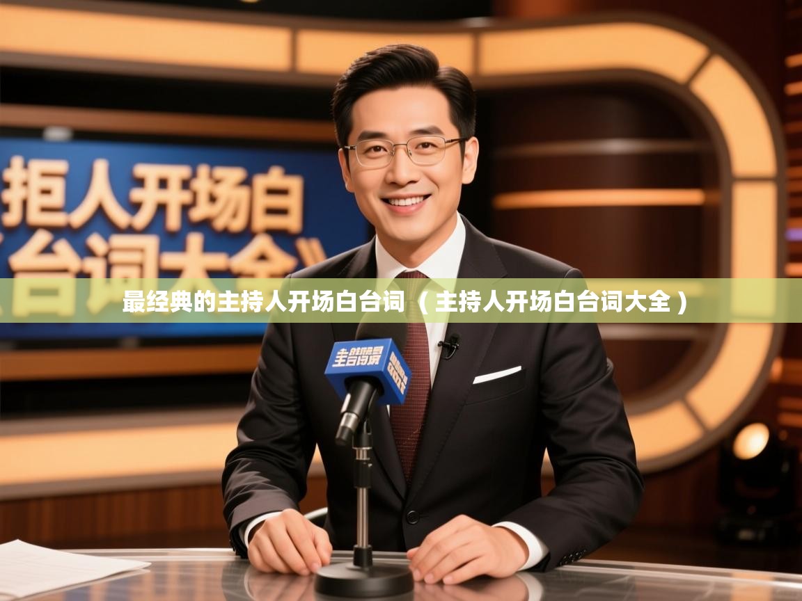 详细阅读: 最经典的主持人开场白台词  ( 主持人开场白台词大全 )  最经典的主持人开场白台词  ( 主持人开场白台词大全 )