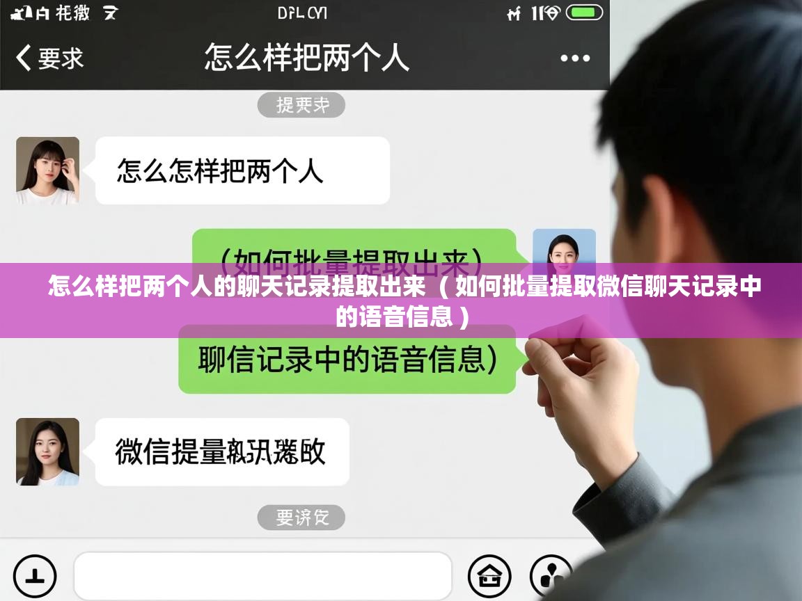 详细阅读: 怎么样把两个人的聊天记录提取出来  ( 如何批量提取微信聊天记录中的语音信息 )  怎么样把两个人的聊天记录提取出来  ( 如何批量提取微信聊天记录中的语音信息 )