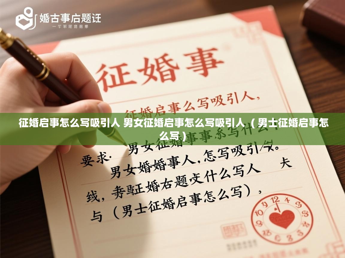 详细阅读: 征婚启事怎么写吸引人 男女征婚启事怎么写吸引人  ( 男士征婚启事怎么写 )  征婚启事怎么写吸引人 男女征婚启事怎么写吸引人  ( 男士征婚启事怎么写 )