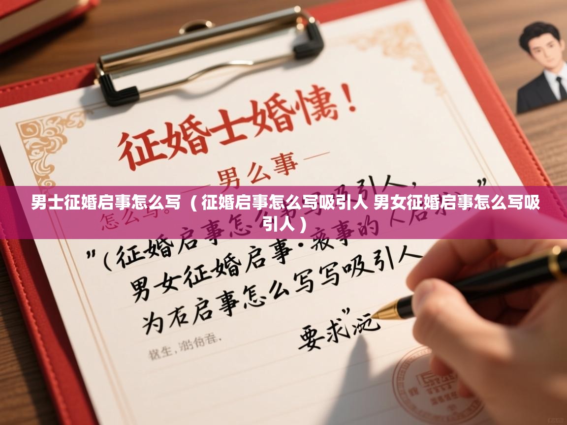 详细阅读: 男士征婚启事怎么写  ( 征婚启事怎么写吸引人 男女征婚启事怎么写吸引人 )  男士征婚启事怎么写  ( 征婚启事怎么写吸引人 男女征婚启事怎么写吸引人 )