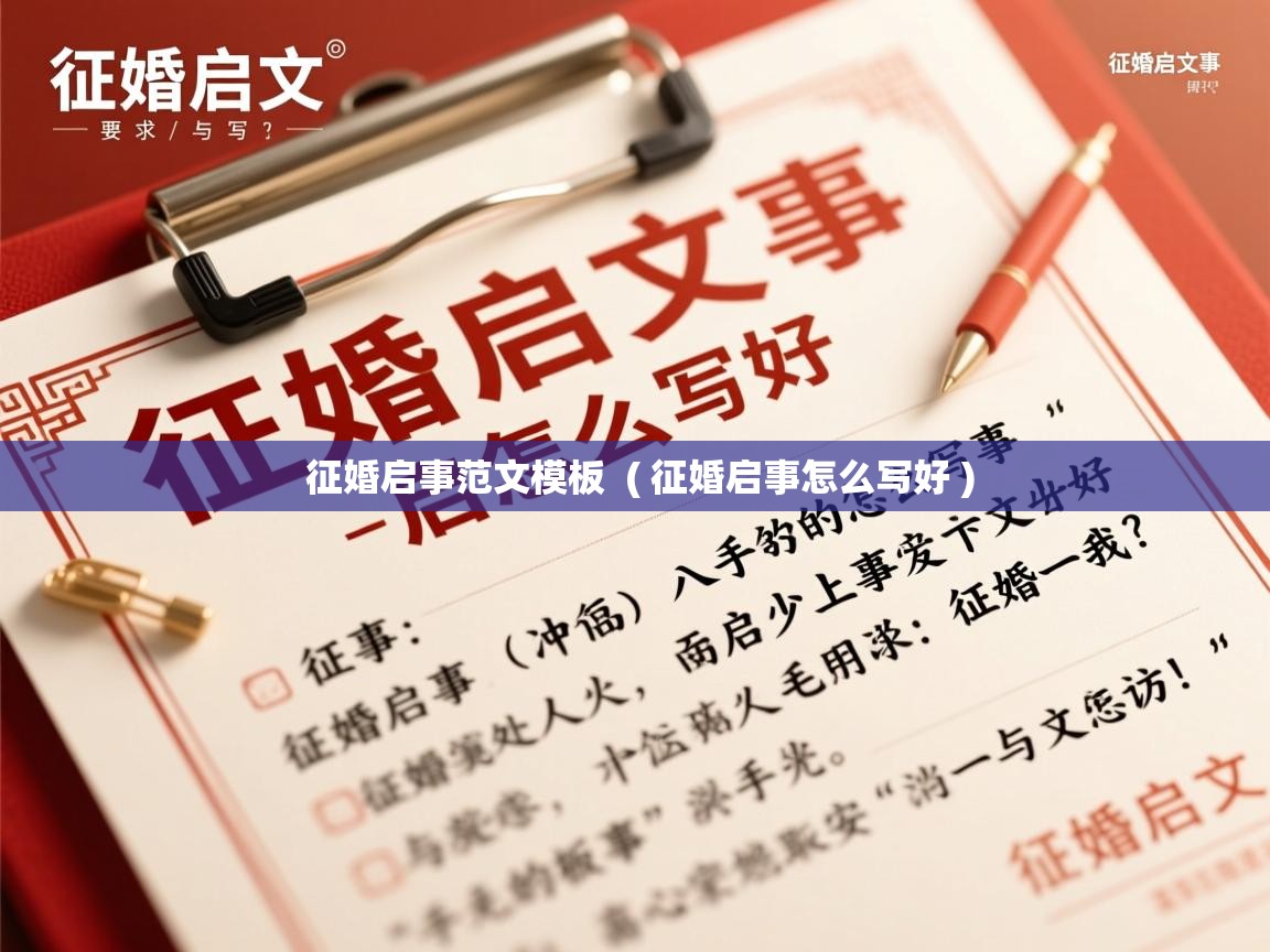 详细阅读: 征婚启事范文模板  ( 征婚启事怎么写好 )  征婚启事范文模板  ( 征婚启事怎么写好 )