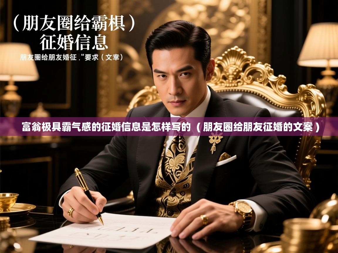 富翁极具霸气感的征婚信息是怎样写的  ( 朋友圈给朋友征婚的文案 )  富翁极具霸气感的征婚信息是怎样写的  ( 朋友圈给朋友征婚的文案 )