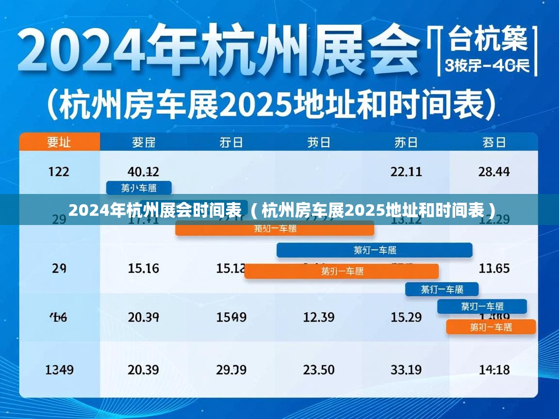 2024年杭州展会时间表  ( 杭州房车展2025地址和时间表 )  2024年杭州展会时间表  ( 杭州房车展2025地址和时间表 )