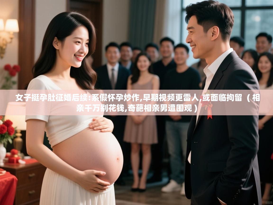 女子挺孕肚征婚后续:系假怀孕炒作,早期视频更雷人,或面临拘留  ( 相亲千万别花钱,奇葩相亲男遭围观 )