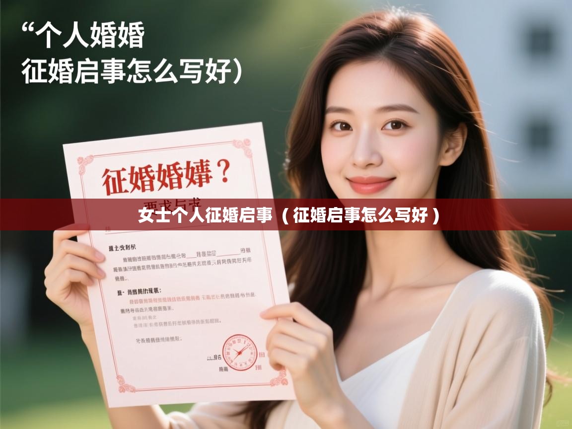  女士个人征婚启事  ( 征婚启事怎么写好 )