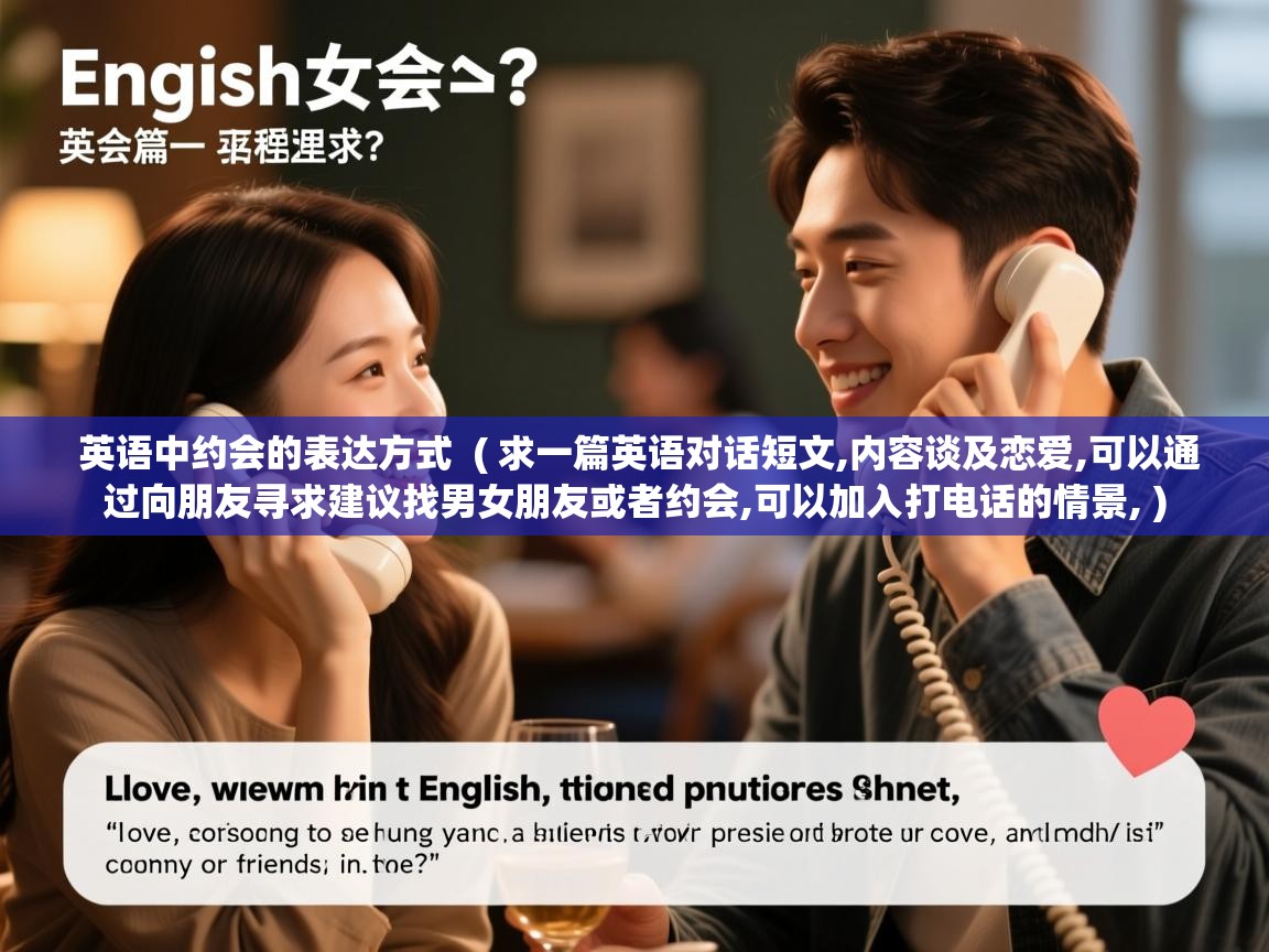 英语中约会的表达方式 ( 求一篇英语对话短文,内容谈及恋爱,可以通过向朋友寻求建议找男女朋友或者约会,可以加入打电话的情景, ) 英语中约会的表达方式 ( 求一篇英语对话短文,内容谈及恋爱,可以通过向朋友寻求建议找男女朋友或者约会,可以加入打电话的情景, )