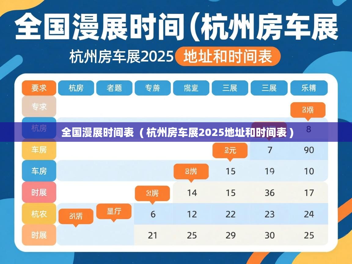  全国漫展时间表  ( 杭州房车展2025地址和时间表 )