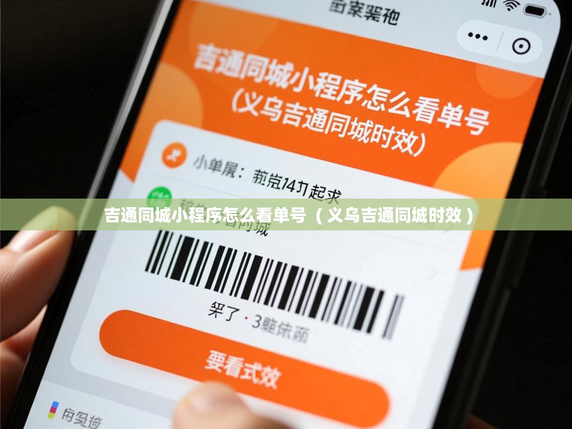  吉通同城小程序怎么看单号  ( 义乌吉通同城时效 )