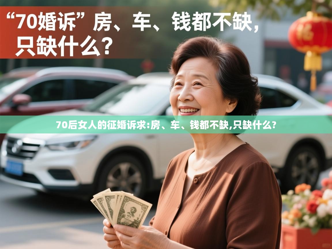 70后女人的征婚诉求:房、车、钱都不缺,只缺什么? 70后女人的征婚诉求:房、车、钱都不缺,只缺什么?