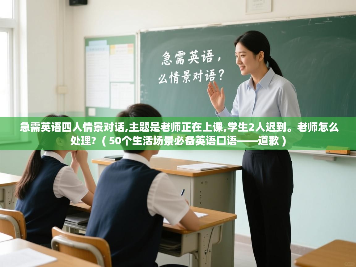 急需英语四人情景对话,主题是老师正在上课,学生2人迟到。老师怎么处理? ( 50个生活场景必备英语口语——道歉 ) 急需英语四人情景对话,主题是老师正在上课,学生2人迟到。老师怎么处理? ( 50个生活场景必备英语口语——道歉 )