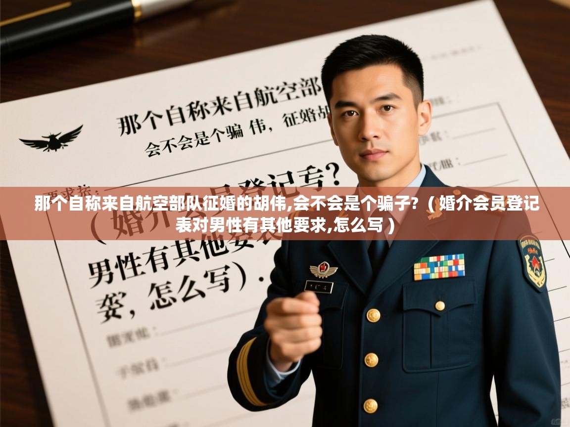 那个自称来自航空部队征婚的胡伟,会不会是个骗子? ( 婚介会员登记表对男性有其他要求,怎么写 ) 那个自称来自航空部队征婚的胡伟,会不会是个骗子? ( 婚介会员登记表对男性有其他要求,怎么写 )