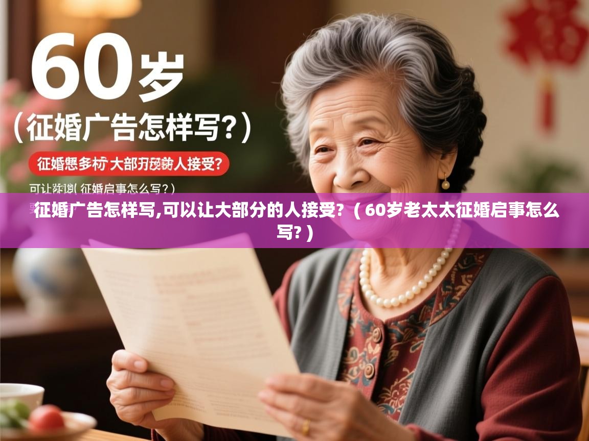 征婚广告怎样写,可以让大部分的人接受? ( 60岁老太太征婚启事怎么写? ) 征婚广告怎样写,可以让大部分的人接受? ( 60岁老太太征婚启事怎么写? )