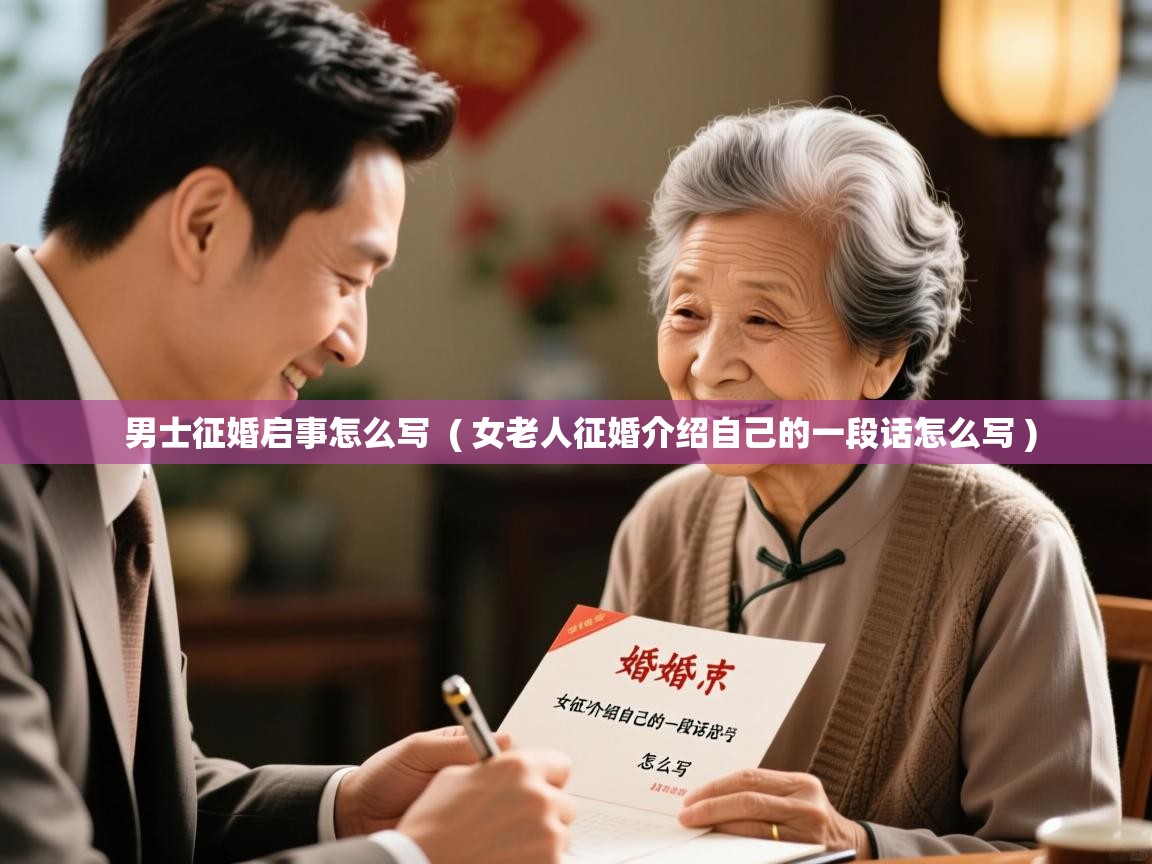  男士征婚启事怎么写  ( 女老人征婚介绍自己的一段话怎么写 )