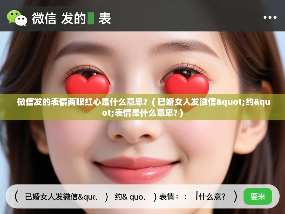  微信发的表情两眼红心是什么意思?  ( 已婚女人发微信"约"表情是什么意思? )