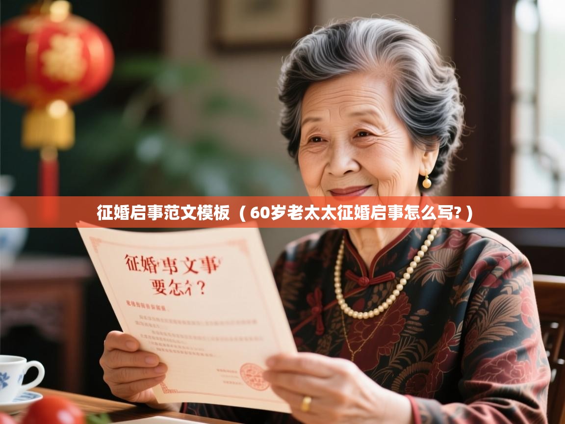  征婚启事范文模板  ( 60岁老太太征婚启事怎么写? )