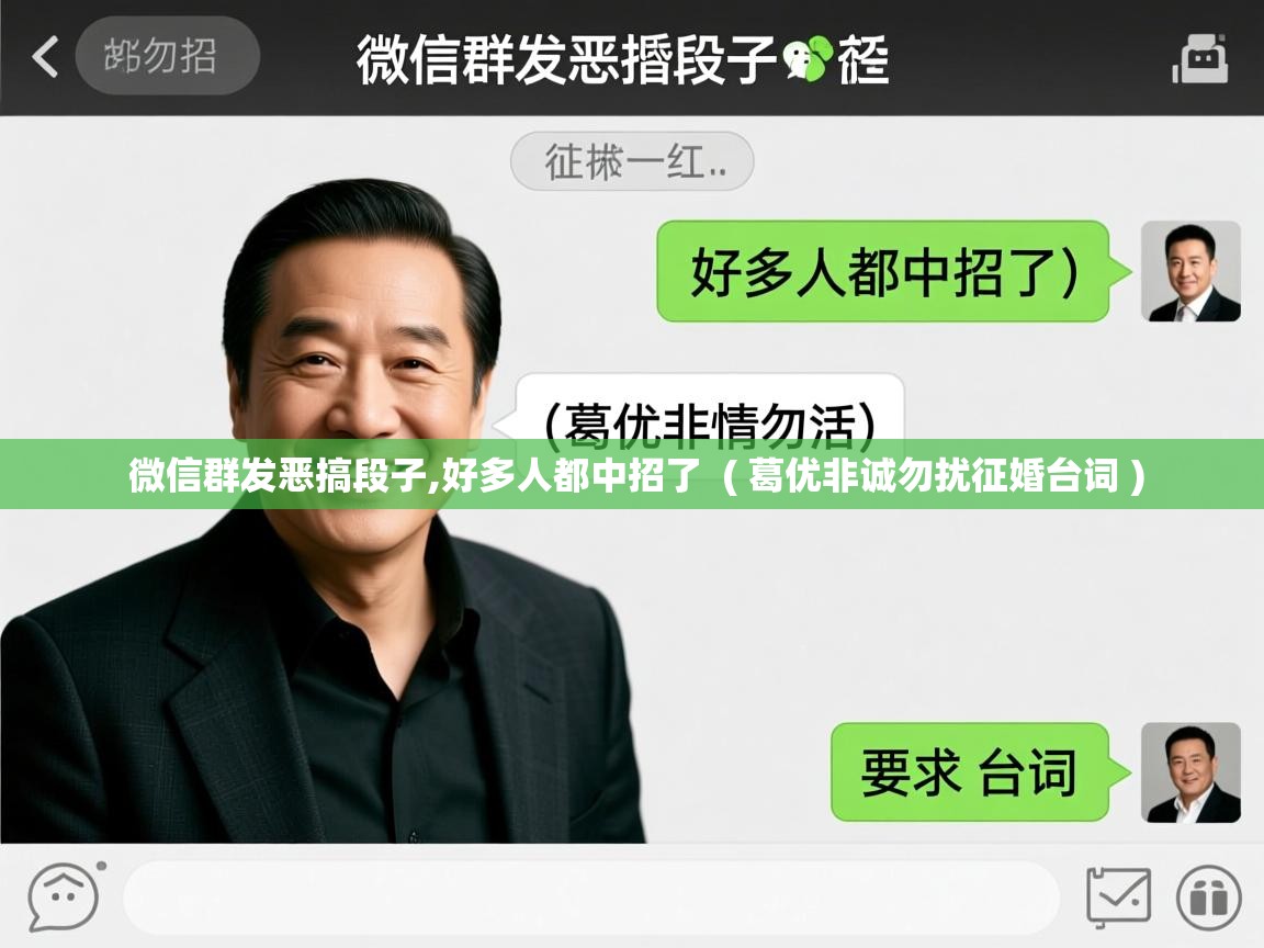  微信群发恶搞段子,好多人都中招了  ( 葛优非诚勿扰征婚台词 )