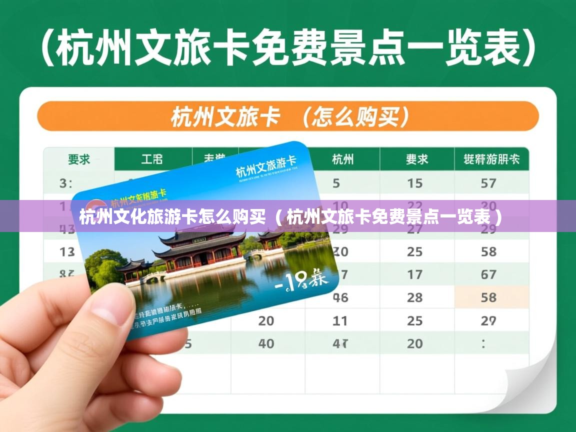  杭州文化旅游卡怎么购买  ( 杭州文旅卡免费景点一览表 )