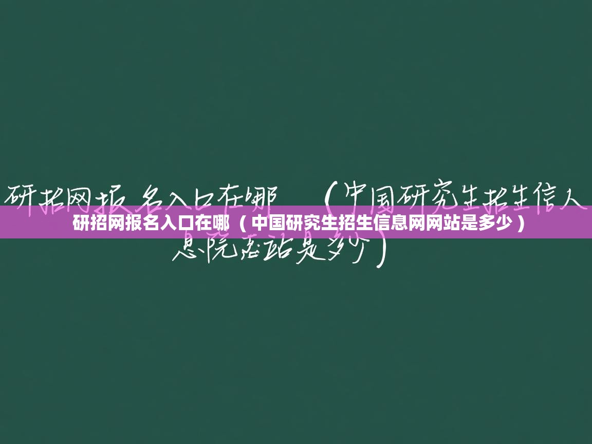  研招网报名入口在哪  ( 中国研究生招生信息网网站是多少 )