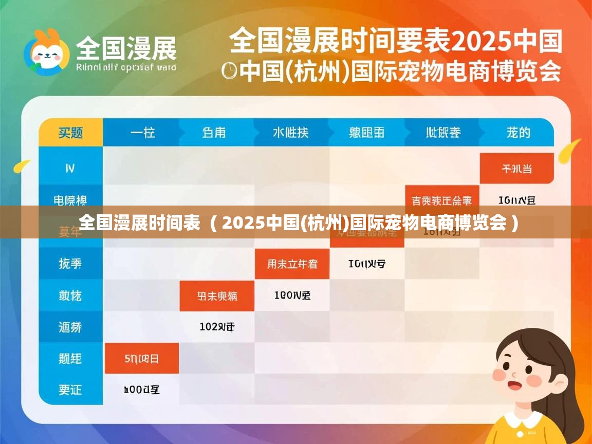  全国漫展时间表  ( 2025中国(杭州)国际宠物电商博览会 )