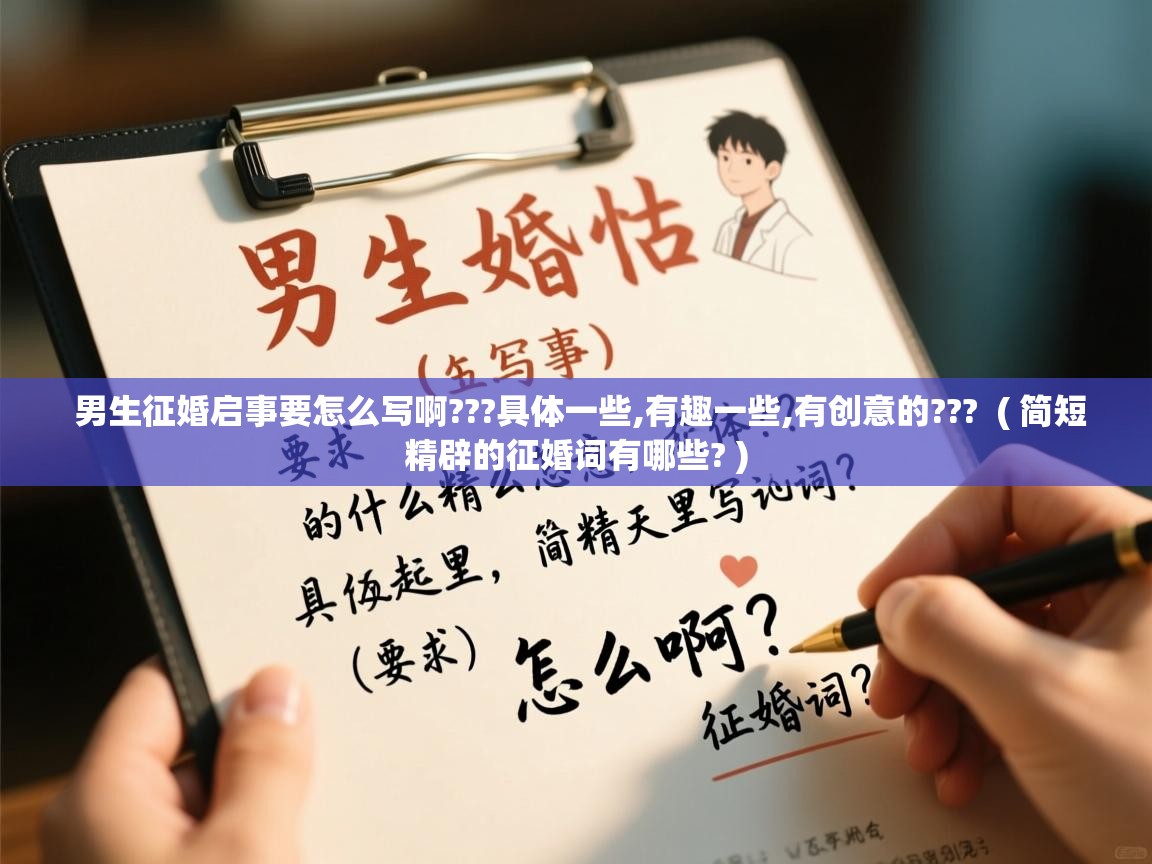 男生征婚启事要怎么写啊???具体一些,有趣一些,有创意的??? ( 简短精辟的征婚词有哪些? ) 男生征婚启事要怎么写啊???具体一些,有趣一些,有创意的??? ( 简短精辟的征婚词有哪些? )