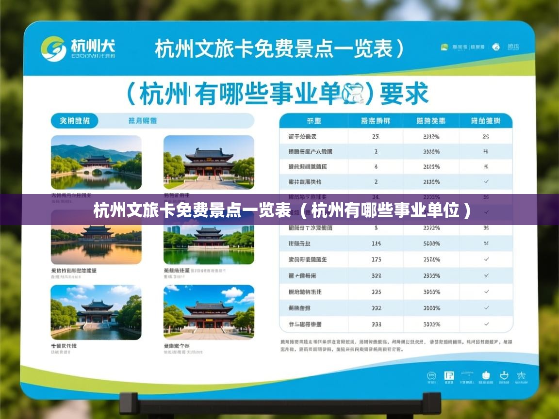  杭州文旅卡免费景点一览表  ( 杭州有哪些事业单位 )