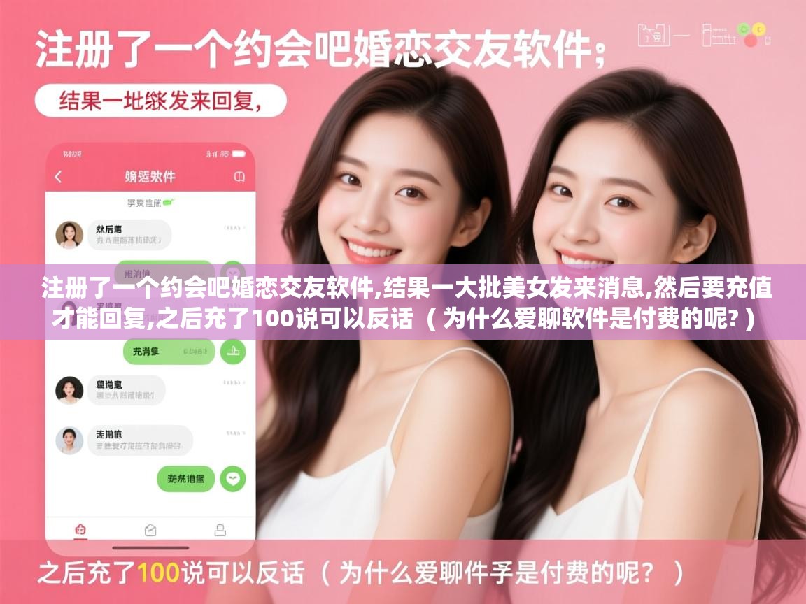  注册了一个约会吧婚恋交友软件,结果一大批美女发来消息,然后要充值才能回复,之后充了100说可以反话  ( 为什么爱聊软件是付费的呢? )