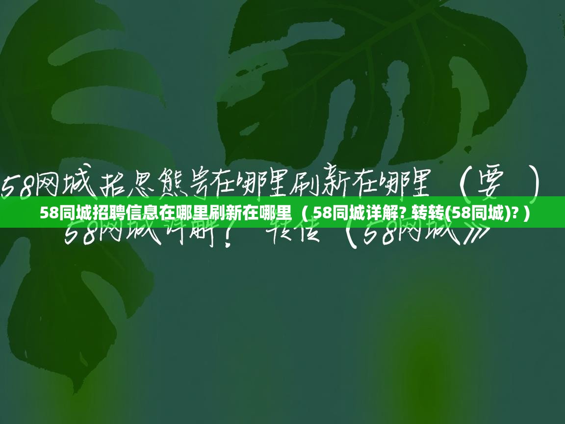  58同城招聘信息在哪里刷新在哪里  ( 58同城详解? 转转(58同城)? )