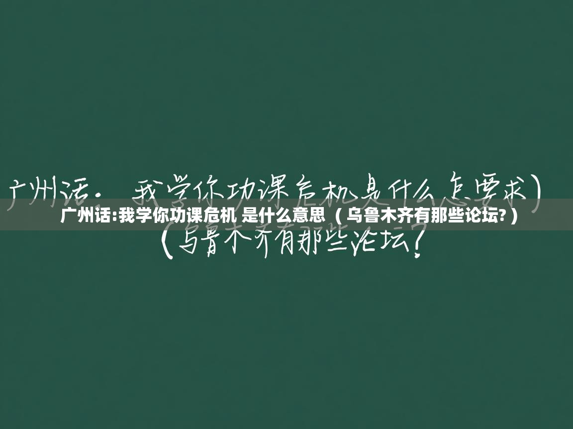  广州话:我学你功课危机 是什么意思  ( 乌鲁木齐有那些论坛? )