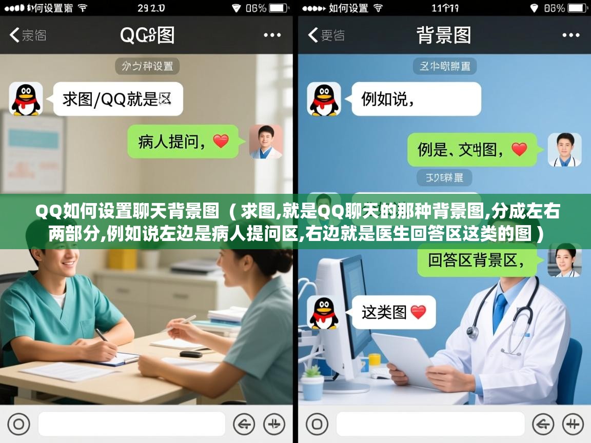 QQ如何设置聊天背景图 ( 求图,就是QQ聊天的那种背景图,分成左右两部分,例如说左边是病人提问区,右边就是医生回答区这类的图 ) QQ如何设置聊天背景图 ( 求图,就是QQ聊天的那种背景图,分成左右两部分,例如说左边是病人提问区,右边就是医生回答区这类的图 )