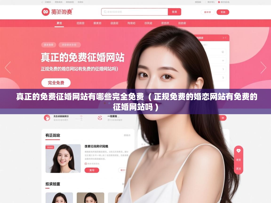  真正的免费征婚网站有哪些完全免费  ( 正规免费的婚恋网站有免费的征婚网站吗 )