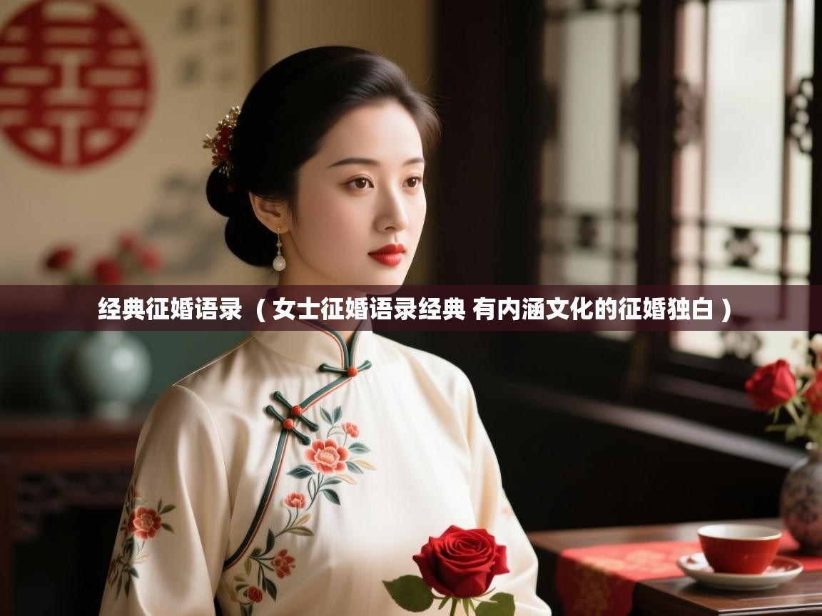  经典征婚语录  ( 女士征婚语录经典 有内涵文化的征婚独白 )