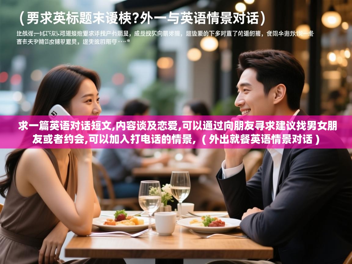  求一篇英语对话短文,内容谈及恋爱,可以通过向朋友寻求建议找男女朋友或者约会,可以加入打电话的情景,  ( 外出就餐英语情景对话 )