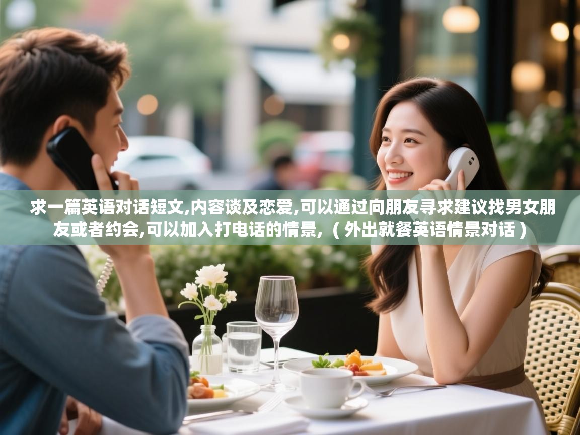  求一篇英语对话短文,内容谈及恋爱,可以通过向朋友寻求建议找男女朋友或者约会,可以加入打电话的情景,  ( 外出就餐英语情景对话 )
