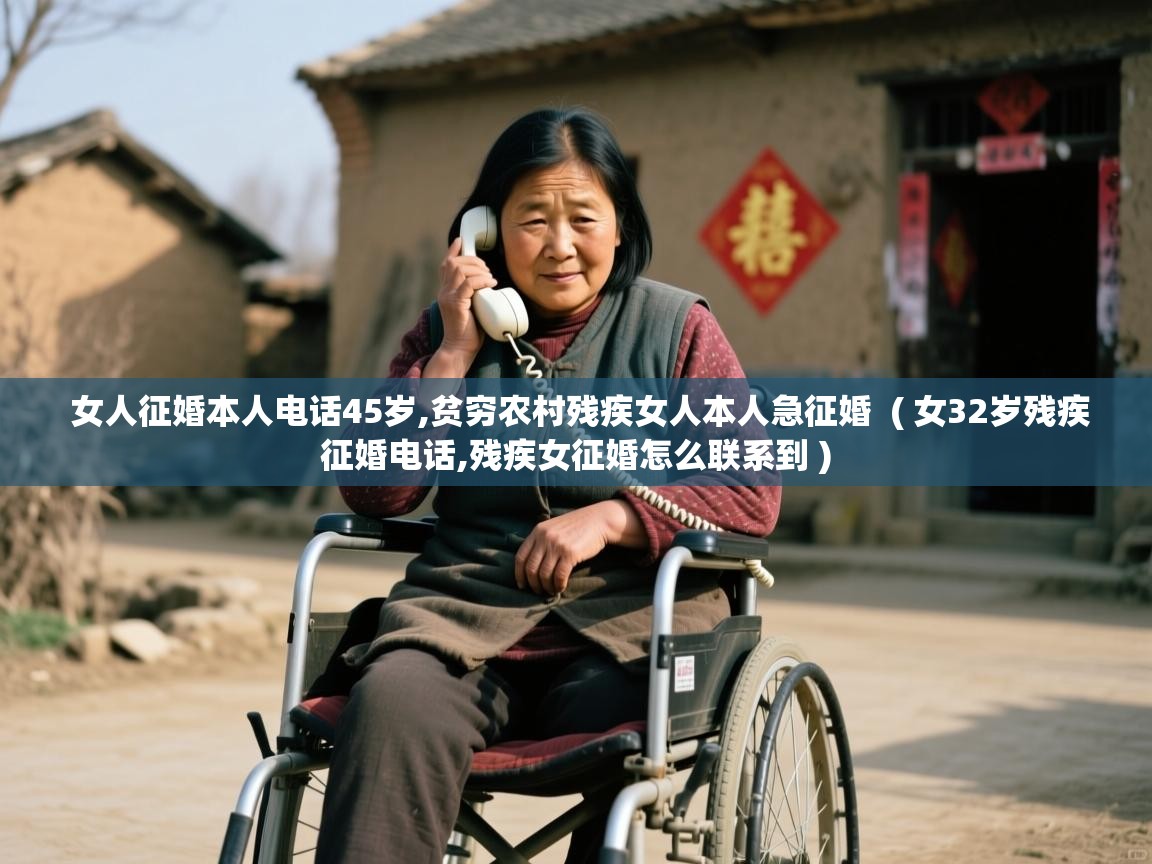 女人征婚本人电话45岁,贫穷农村残疾女人本人急征婚 ( 女32岁残疾征婚电话,残疾女征婚怎么联系到 ) 女人征婚本人电话45岁,贫穷农村残疾女人本人急征婚 ( 女32岁残疾征婚电话,残疾女征婚怎么联系到 )