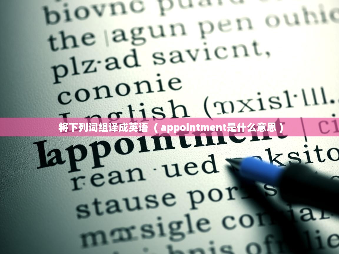 将下列词组译成英语 ( appointment是什么意思 ) 将下列词组译成英语 ( appointment是什么意思 )