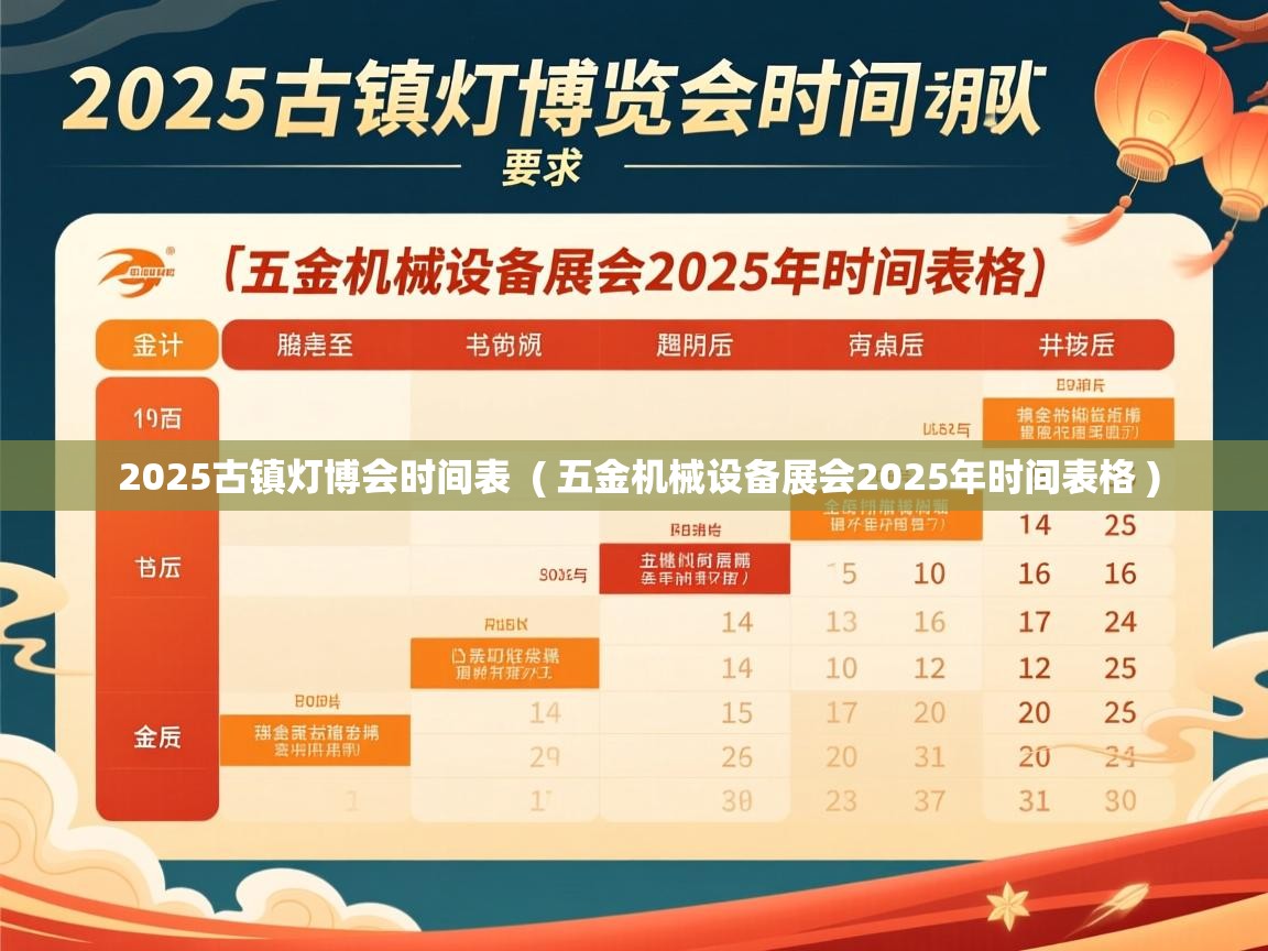  2025古镇灯博会时间表  ( 五金机械设备展会2025年时间表格 )